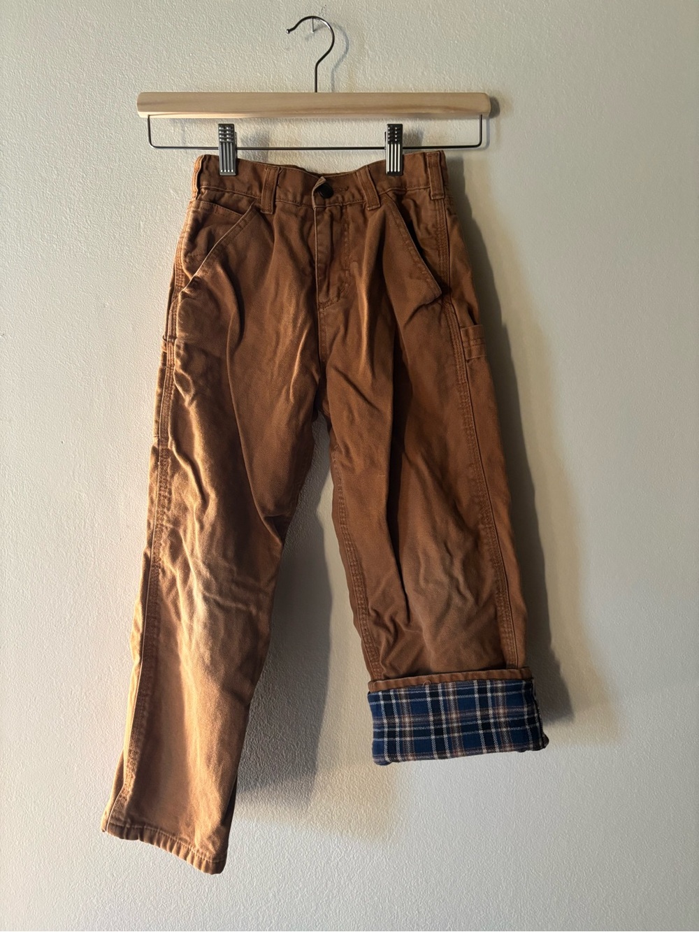 Carhartt Boys' Flannel-Lined Canvas Dungaree Pants